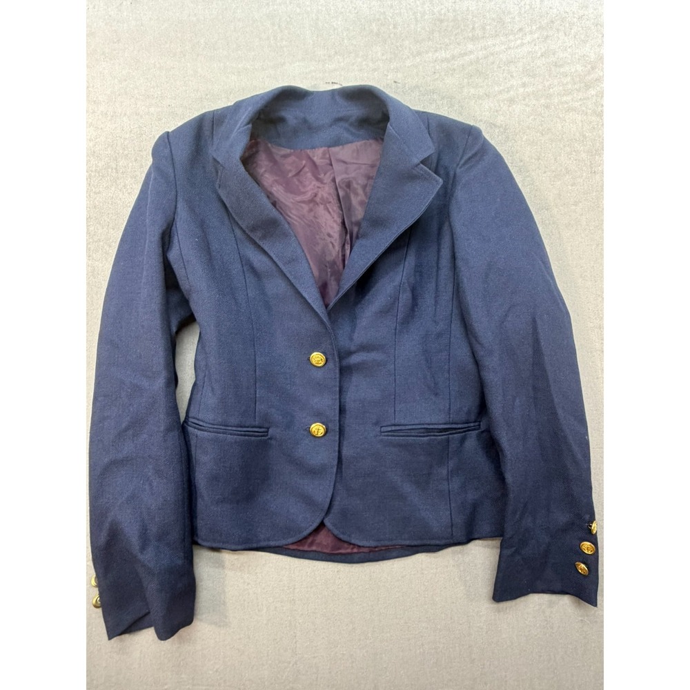 Larry Levine New York Women Blazer Size XS Blue gold buttons